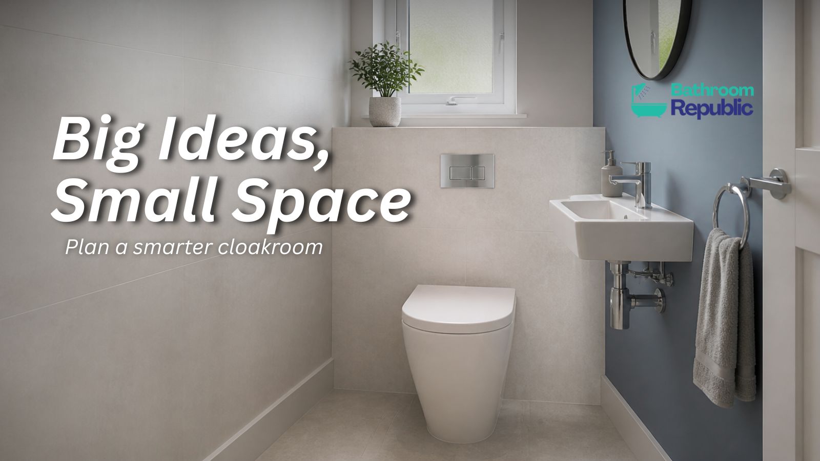 Compact downstairs cloakroom with a short-projection toilet and wall-hung basin