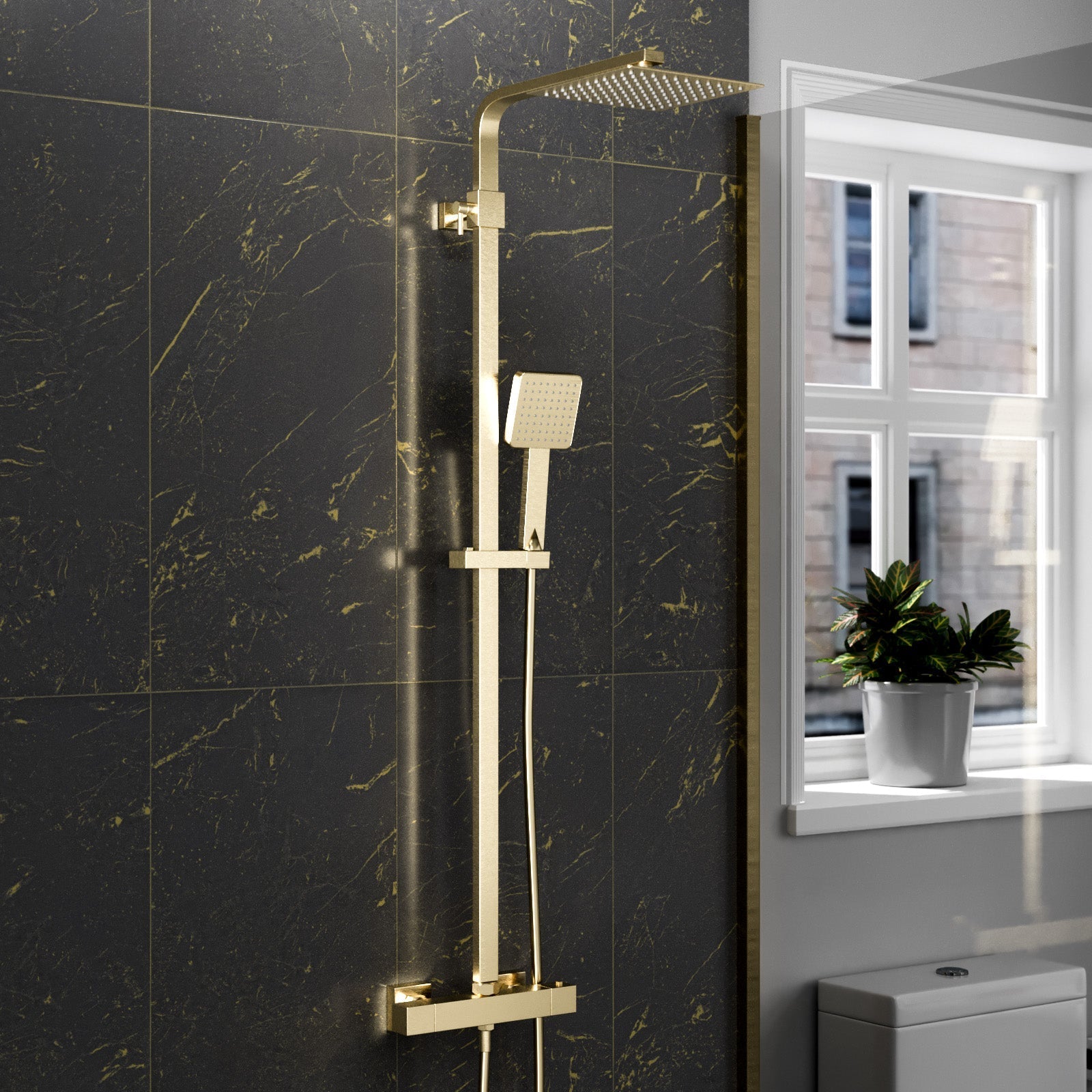 Brushed Brass Showers