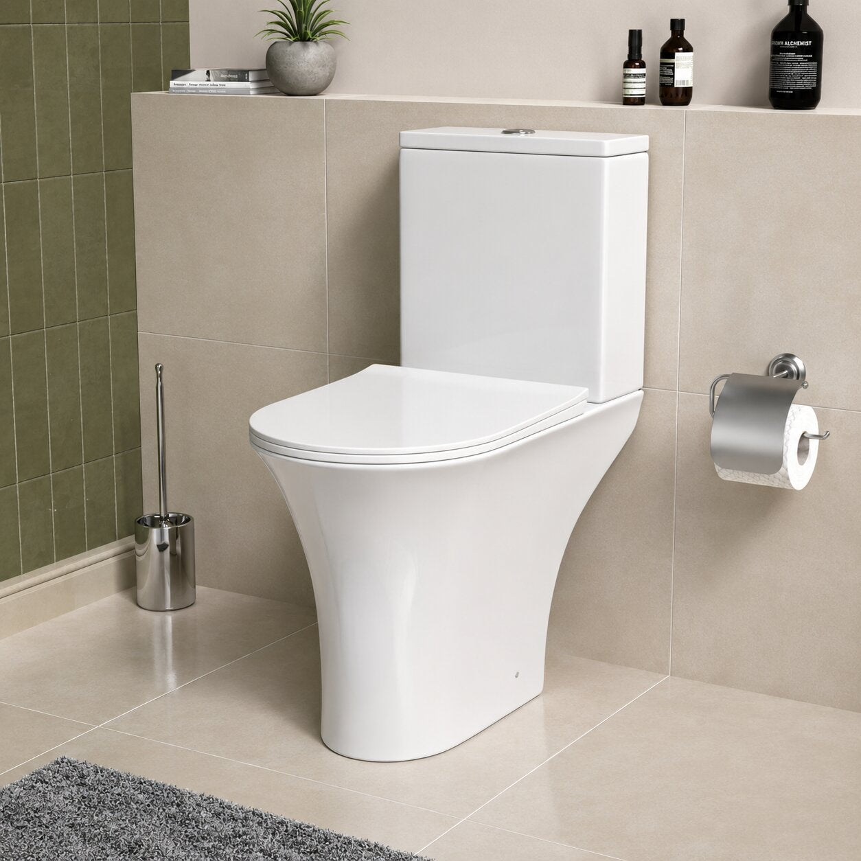 Selection of toilet types including close coupled, back to wall and wall hung models in white — Bathroom Republic UK