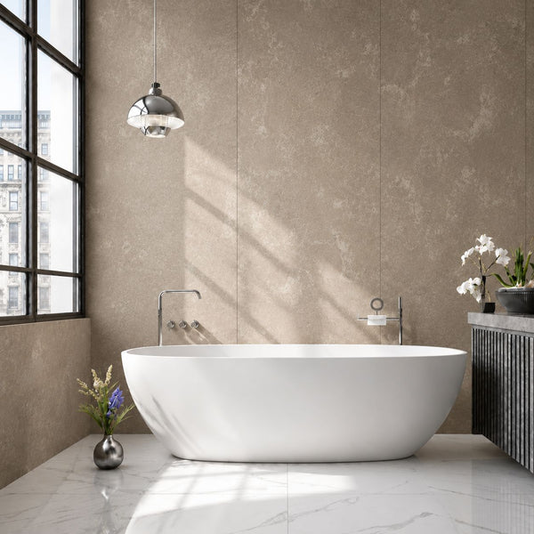 Concrete grey stone effect PVC wall panels — Bathroom Republic UK