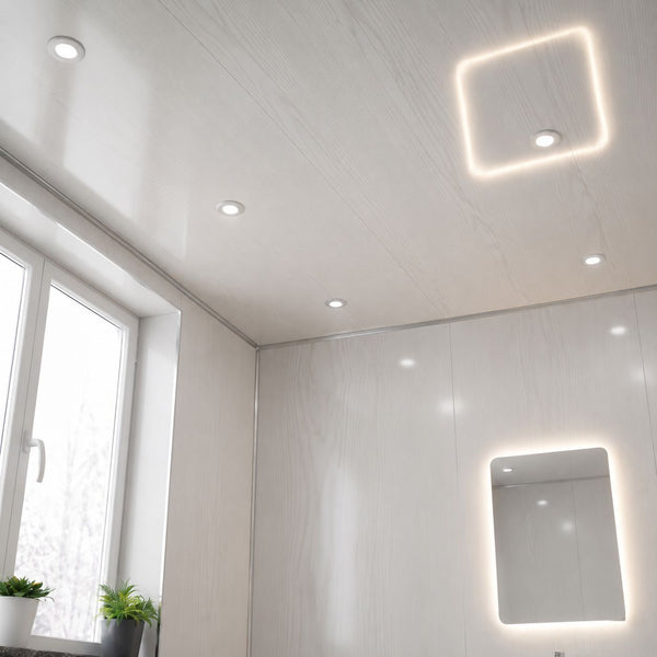 Oak grain timber effect PVC wood wall panels — Bathroom Republic UK