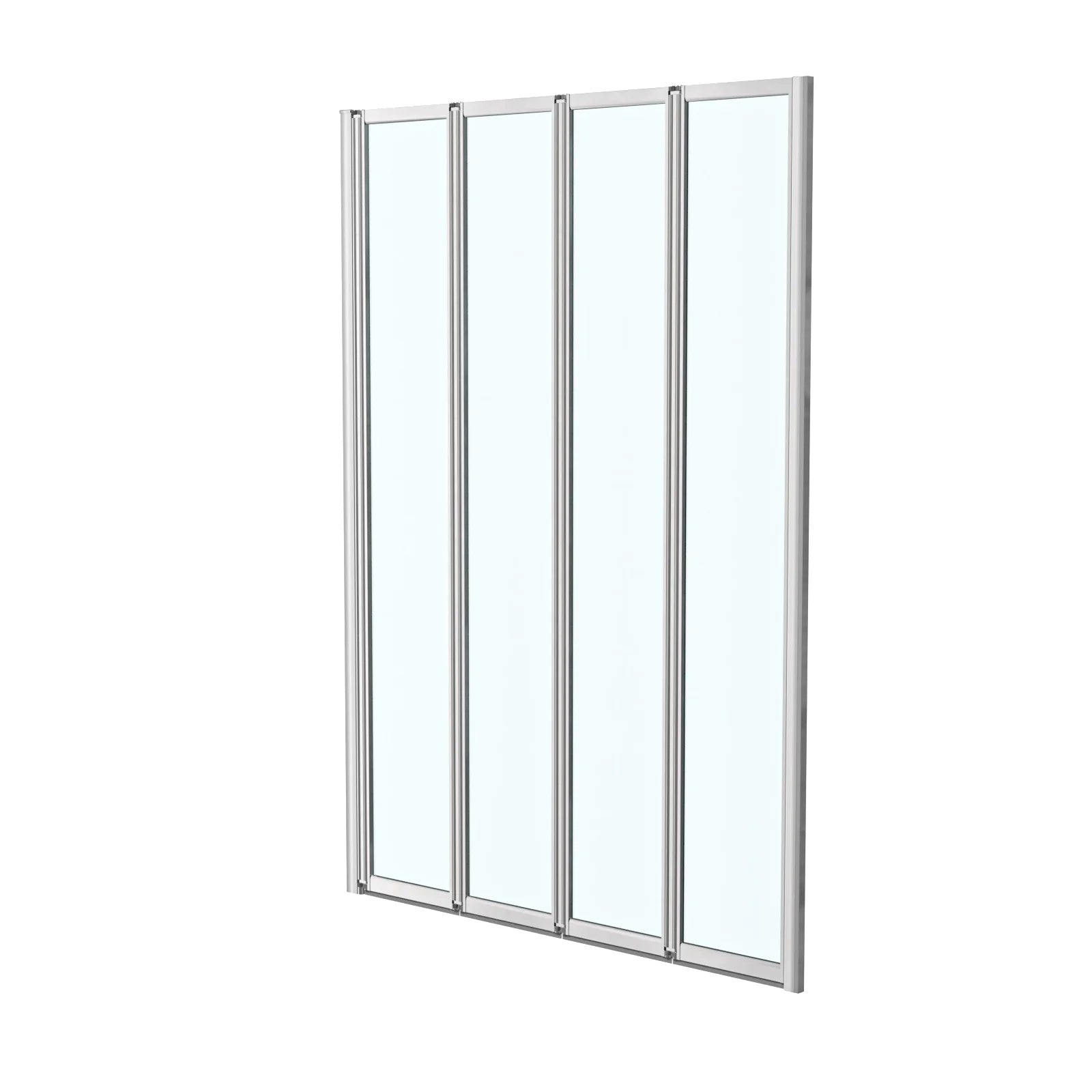 1000x1400mm Bathtub Screen, 4mm Clear Glass - Chrome Aluminium