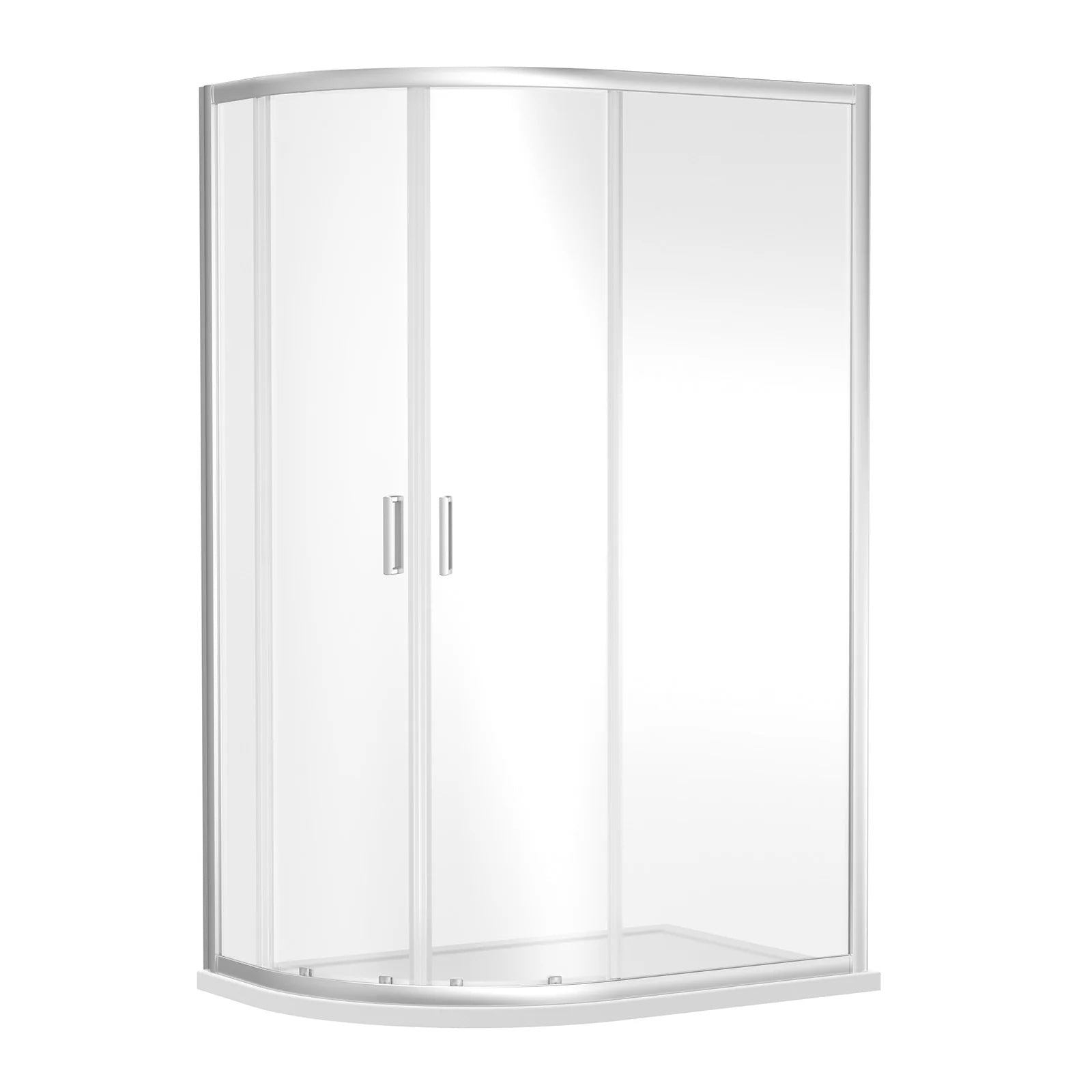 1000x800x1850mm Offset Quadrant Shower Enclosure - Chromed Frame
