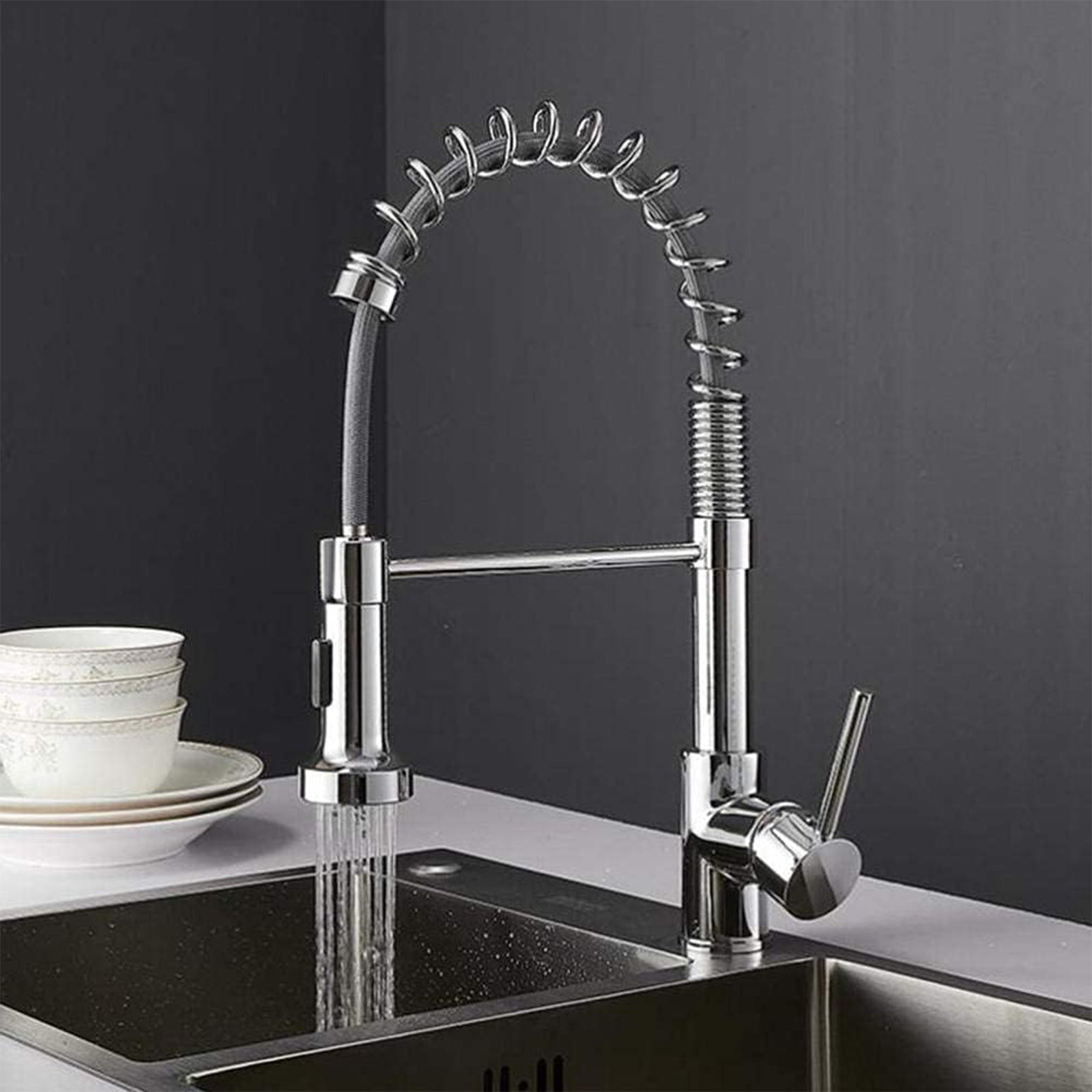 Modern Kitchen Sink Mono Mixer Tap With Pull Out Spray Spout