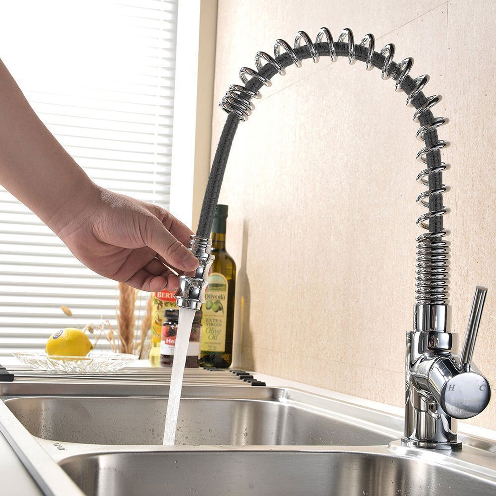 Corston Kitchen Sink Tap Pull Out Hose Single Lever Monobloc Mono Mixer Chrome