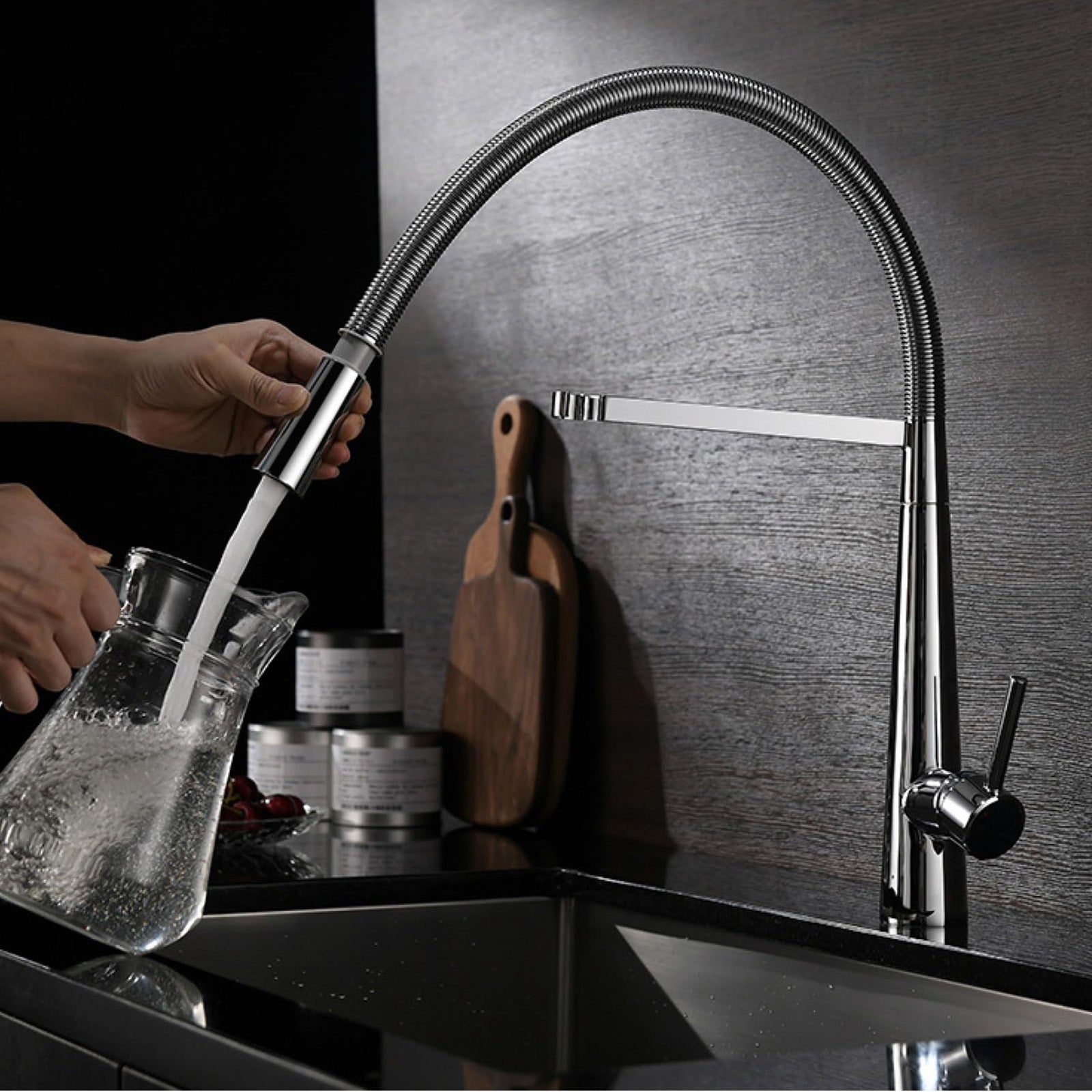 Wander Modern Kitchen Sink Mixer Tap With Pull Out 360 Swivel Spout