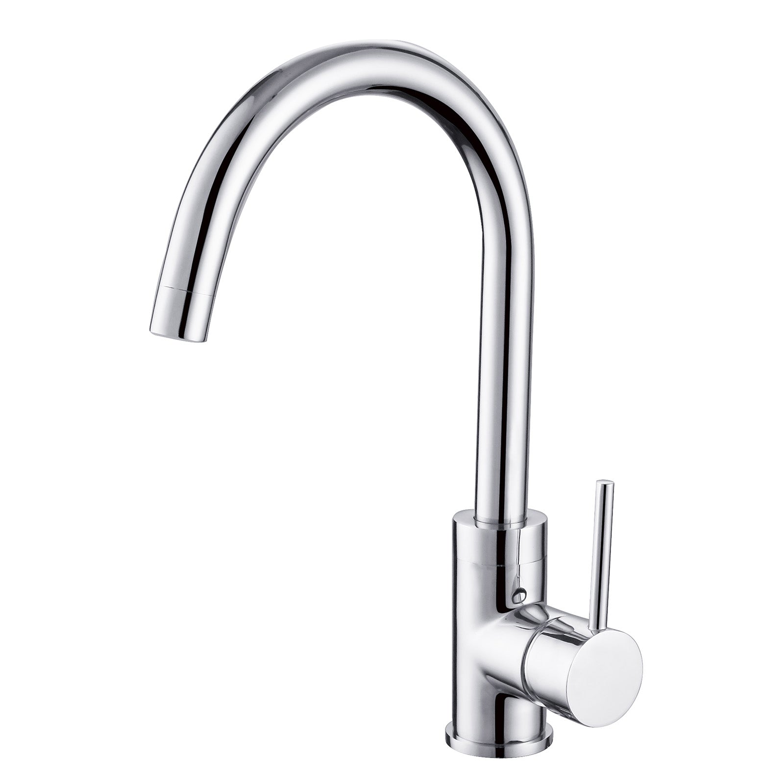 Victoria Chrome Kitchen Single Lever Sink Tap With 360 Swivel Curved Spout