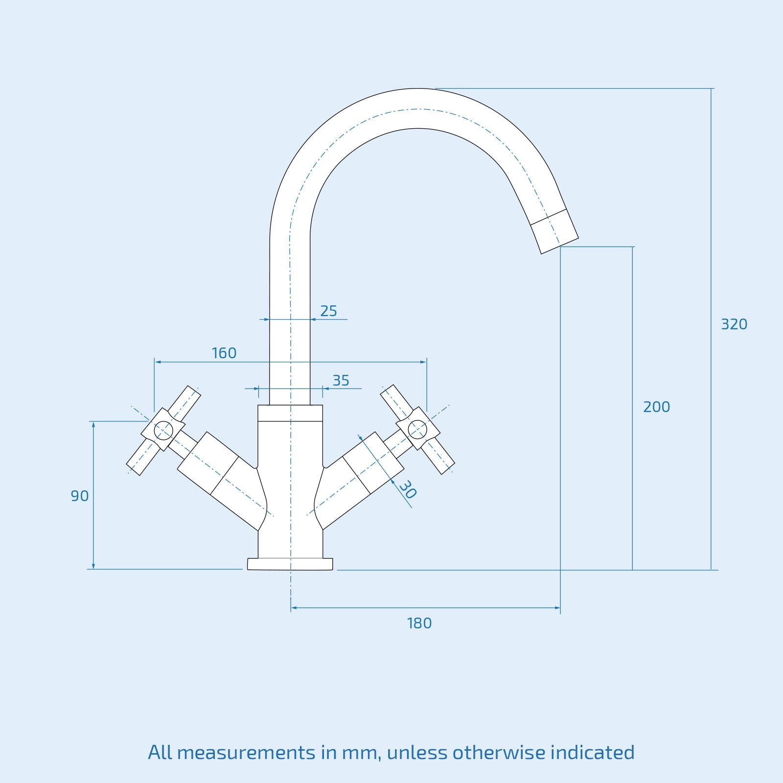 Deck Mounted Modern Cross Head Kitchen Chrome Basin Sink Mono Mixer Desla