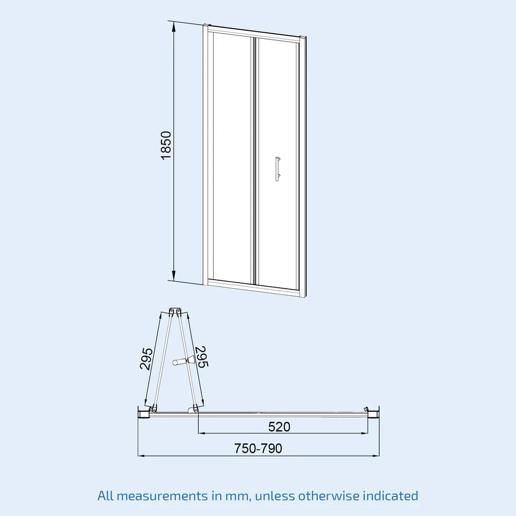 Brushed Brass 800 x 800mm Bi-fold Shower Enclosure + Shower Tray + Waste