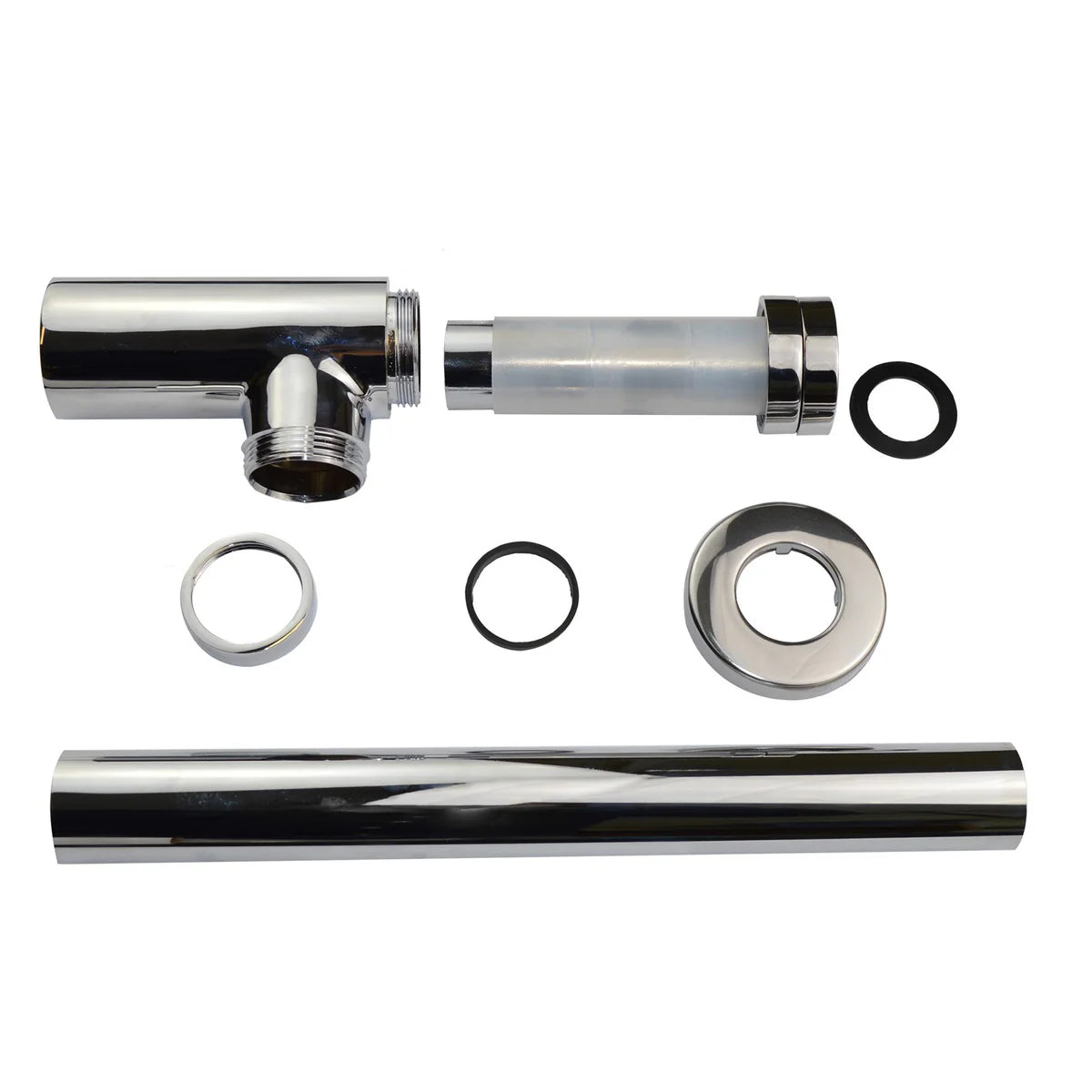Chrome Bottle Trap and Unslotted Flip Waste for Bathroom Basin Sink