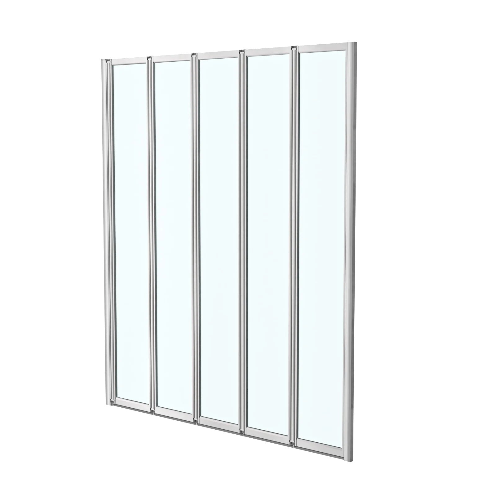 1200x1400mm Bathtub Screen, 4mm Clear Glass - Chrome Aluminium