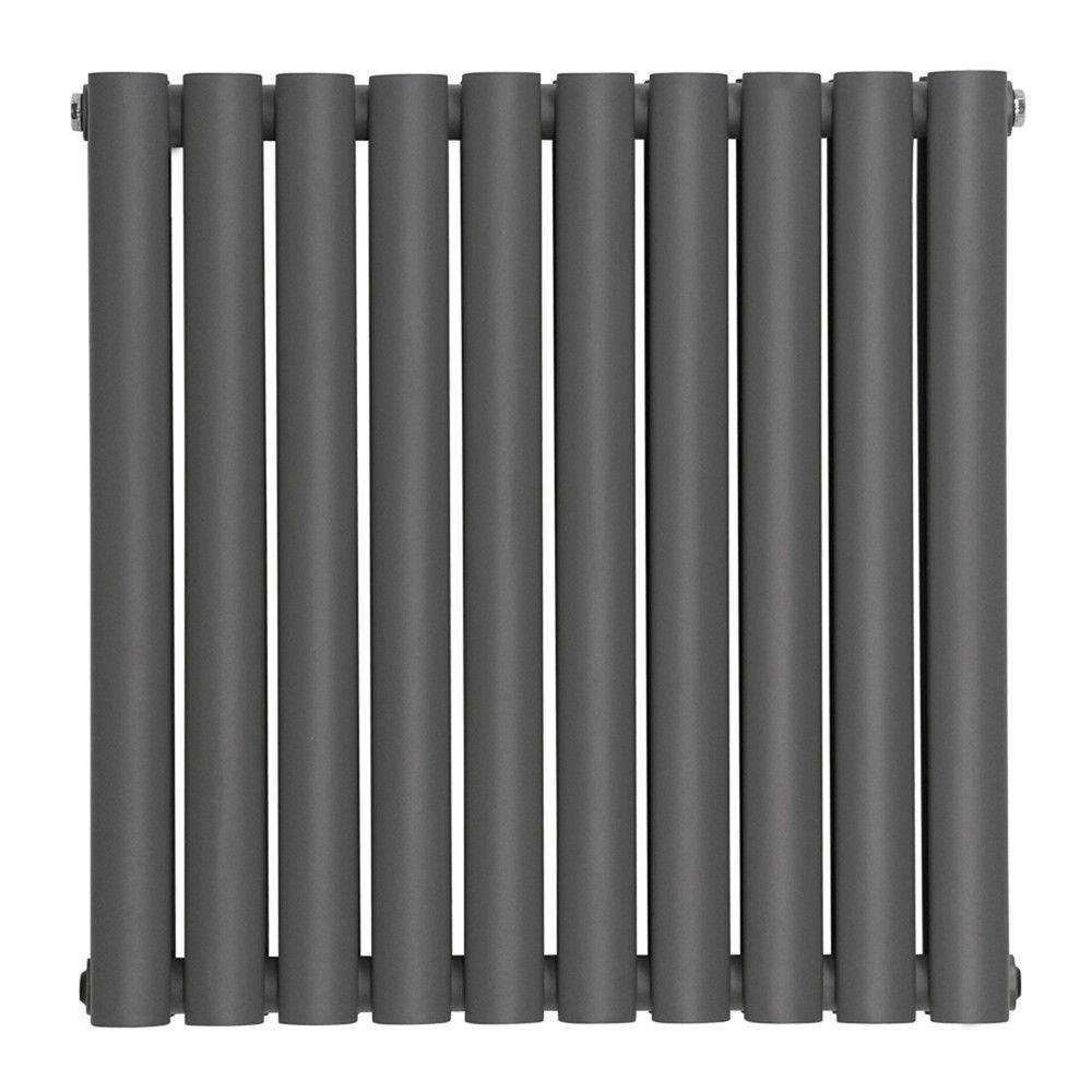 Norden 590 x 600mm Horizontal Double Oval Tube Anthracite Designer Radiator