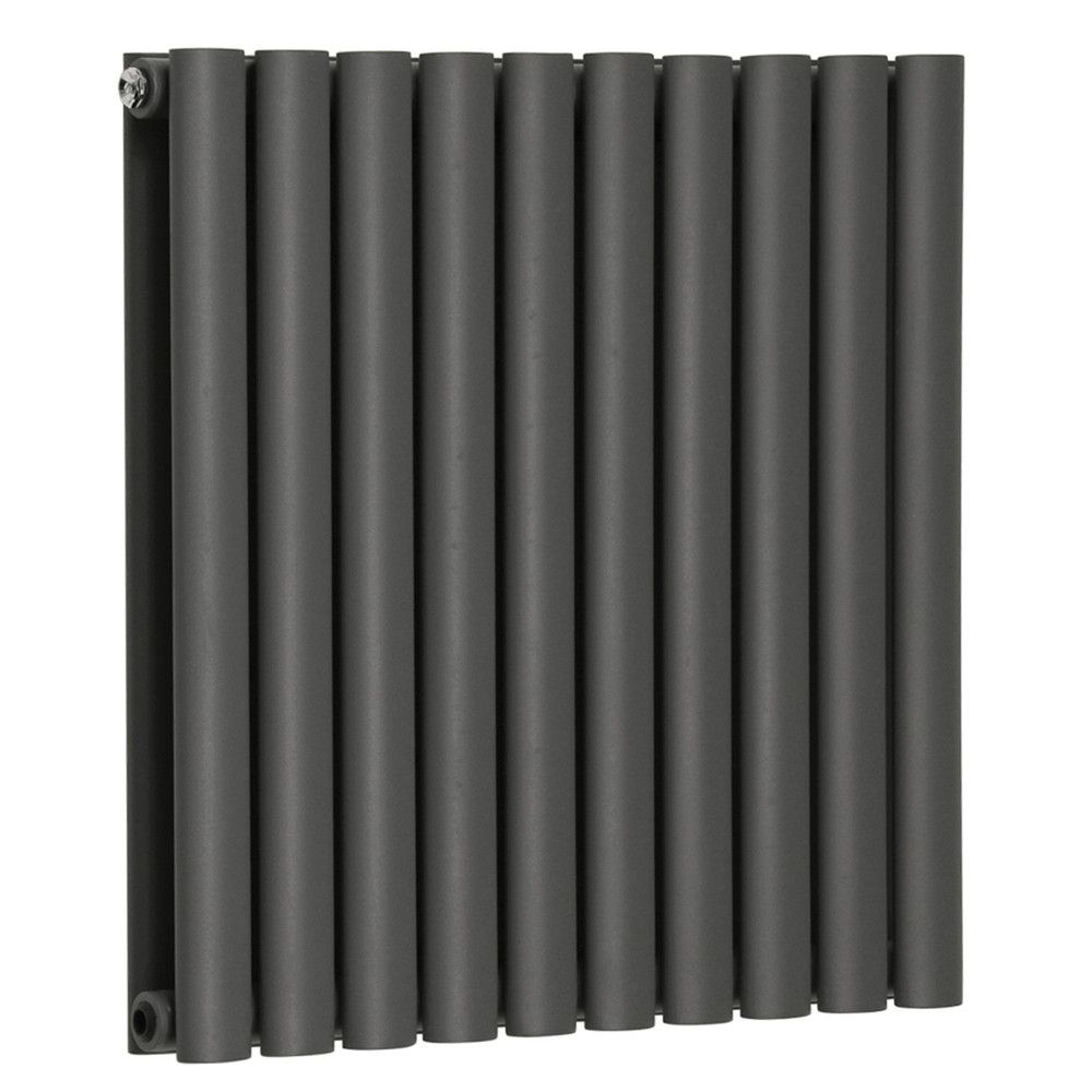 Norden 590 x 600mm Horizontal Double Oval Tube Anthracite Designer Radiator