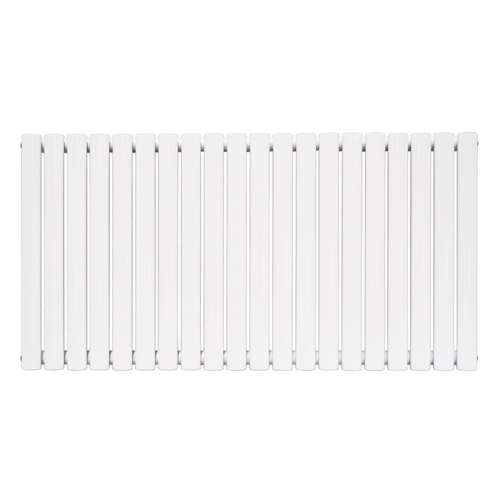 Norden 600 x 1180 mm Horizontal Double Oval Tube White  Designer Radiator