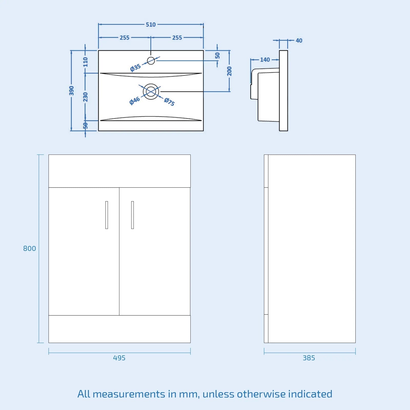 1500mm LH L Shaped Bath, Front Panel, Screen With 550mm Vanity & Toilet