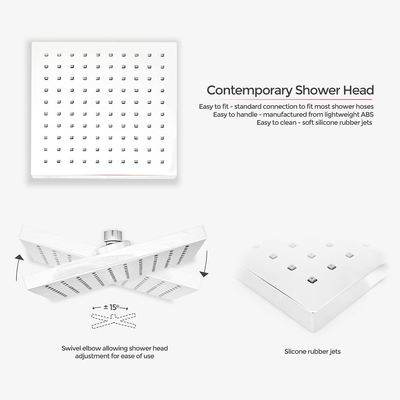 2 Dial 2 Way Square Concealed Thermostatic Mixer Valve Abs Shower Hand Held Kit