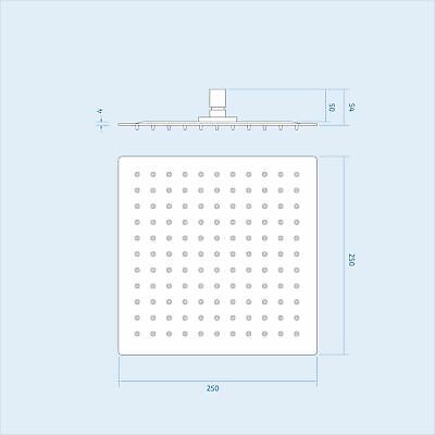 Temel Matte Black Square Shower Head Concealed Thermostatic Mixer Valve and Handheld