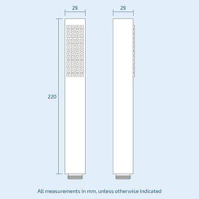 2 Way Concealed Thermostatic Shower Mixer Valve Chrome 200mm Slim Overhead