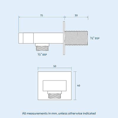 Rose 2 Way Square Concealed Thermostatic Mixer Valve Hand Held Shower Head Chrome