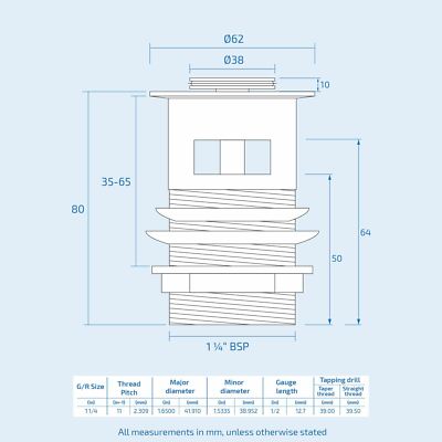 Newport Square Basin Sink Mono Mixer Tap & Bath Filler Tap with Waste