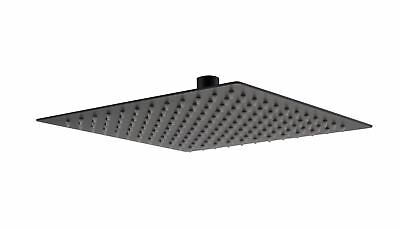 Temel Matte Black Square Shower Head Concealed Thermostatic Mixer Valve and Handheld