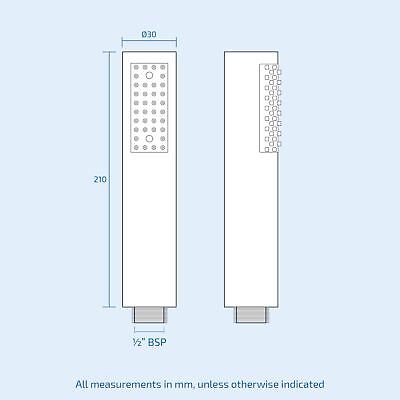 Calla Concealed Two-Way Three-Dial Valve With Slim Round Ceiling Shower Head And Handset Kit