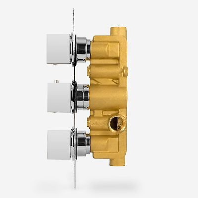 Rose Concealed 2 Way Thermostatic Shower Mixer Handset Slider Rail & Bath Filler with Sprung Waste & Overflow