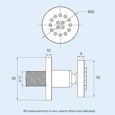 Modern Three-Dial Three-Way Concealed Thermostatic Valve With Shower Head Pencil Handset And Body Jet Kit