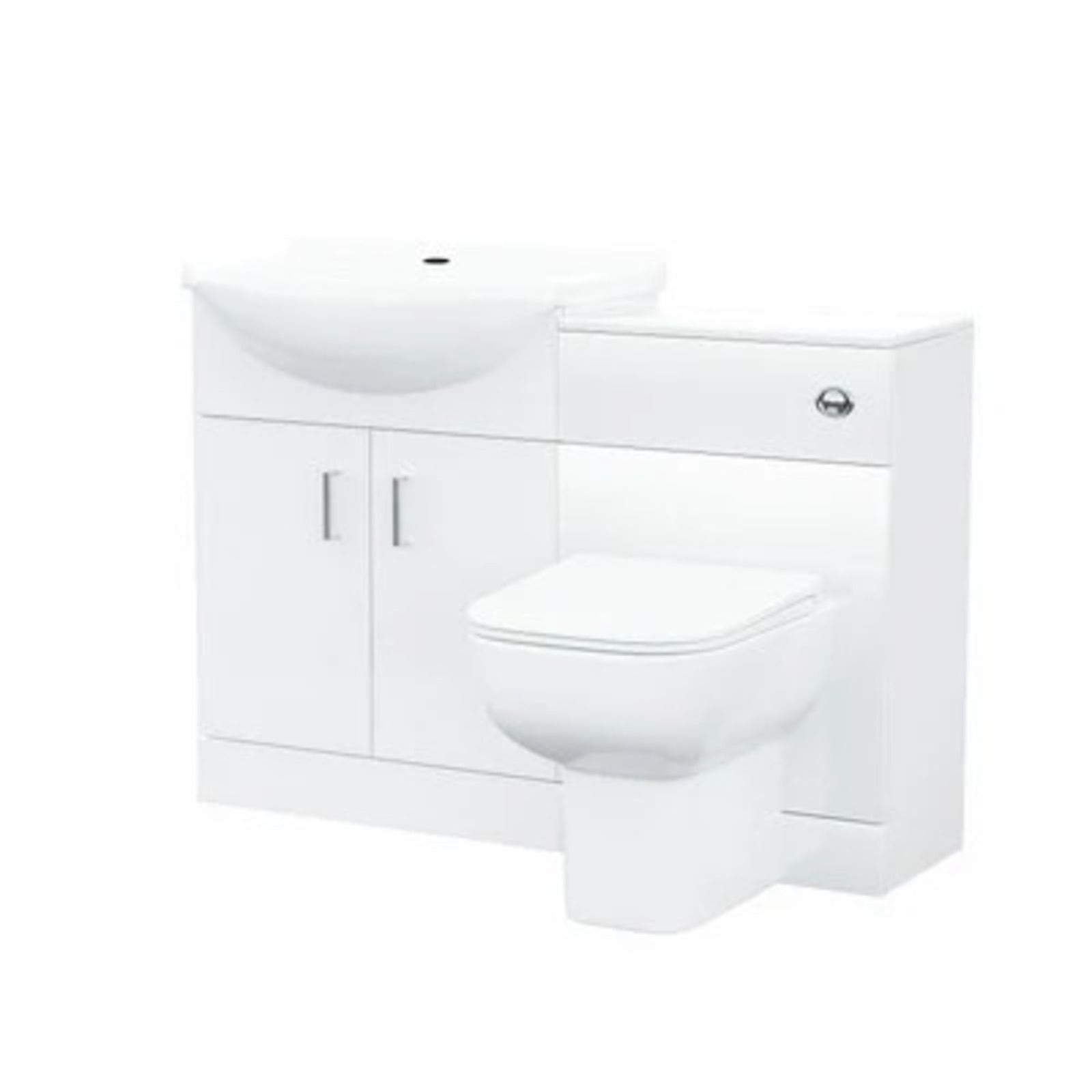 Ellen 650mm Cloakroom Basin Vanity Sink Unit & Back To Wall Toilet Suite