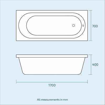 Ellen 1700 Bath Vanity Basin Unit Rimless Close Coupled Bath Mixer & Wastes