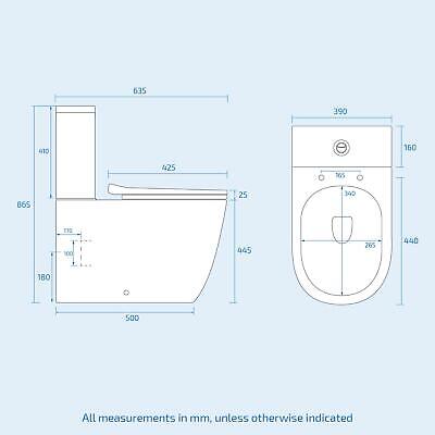 Merton Grey 600mm Basin Sink Vanity and Rimless Close Coupled Toilet