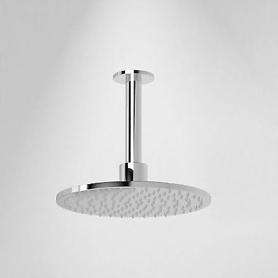 Calla Concealed Two-Way Valve with Slim Round Ceiling Shower Head and Shower Rail Kit