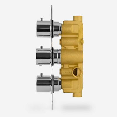 Calla Round Chrome Modern Concealed Thermostatic Mixer Valve Shower Head Set