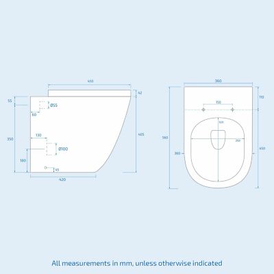 Dene White 1100mm Bathroom Freestanding P-Shaped RH Basin Vanity Unit, WC & BTW Toilet Set