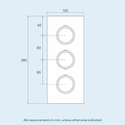 Calla Concealed Two-Way Three-Dial Valve With Slim Round Ceiling Shower Head And Handset Kit