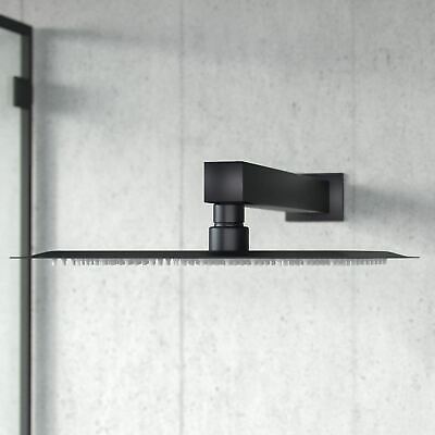 Temel Matte Black Square Shower Head Concealed Thermostatic Mixer Valve and Handheld