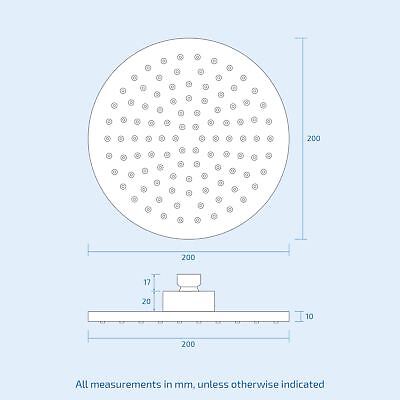 Calla Concealed Two-Way Three-Dial Valve With Slim Round Ceiling Shower Head And Handset Kit