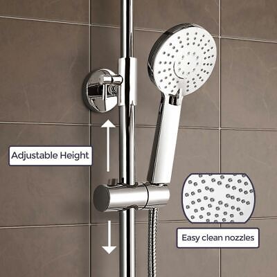 Niki Slim Round Thermostatic Dual Control Twin Head Shower Mixer Thermostatic