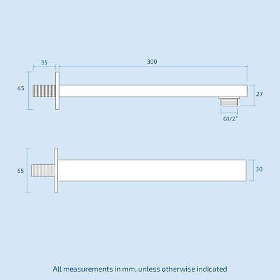 Temel Bathroom 1-Way Concealed Thermostatic Shower Valve Mixer and Shower Head