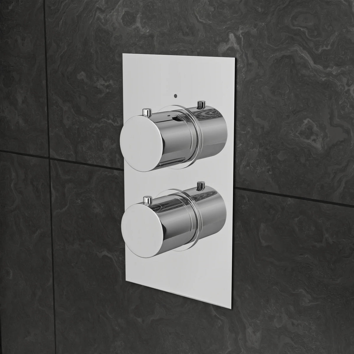 2 Dial 1 Way Round Concealed Thermostatic Shower Valve & Head