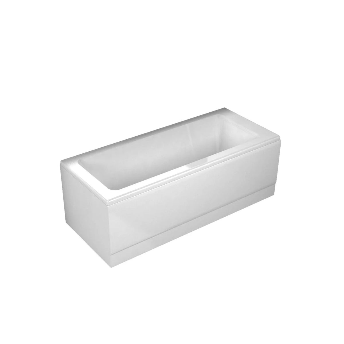 1700mm Bathtub with Bath Screen, 560mm Pedestal Basin & Close Coupled Toilet - Set with Matte Black Fittings