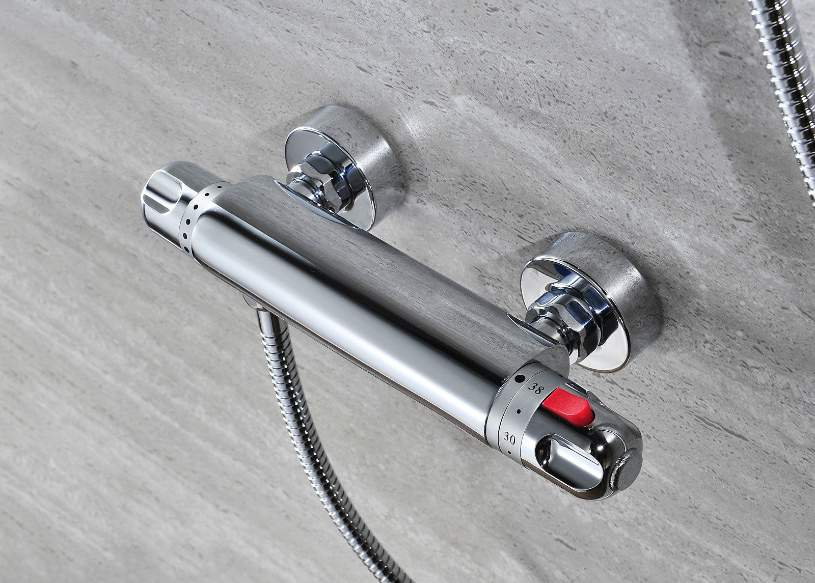 RECTRA Round Thermostatic Bar Valve & Slider Rail Kit