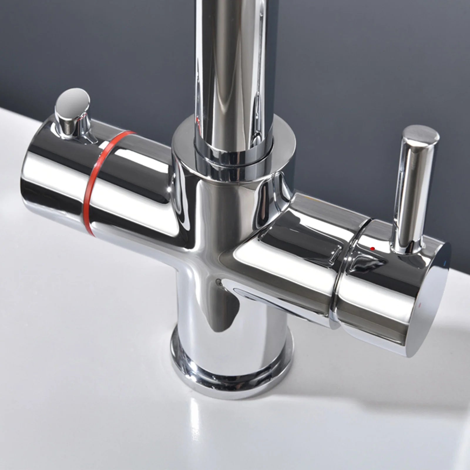 3 in 1 Single Lever Chrome Boiler Kitchen Mixer Complete Tap Set