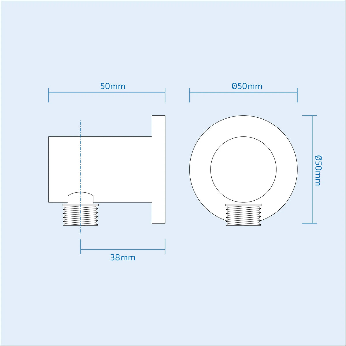 3 Dial 2 Outlet Round Concealed Thermostatic Shower Valve, Head & Arm