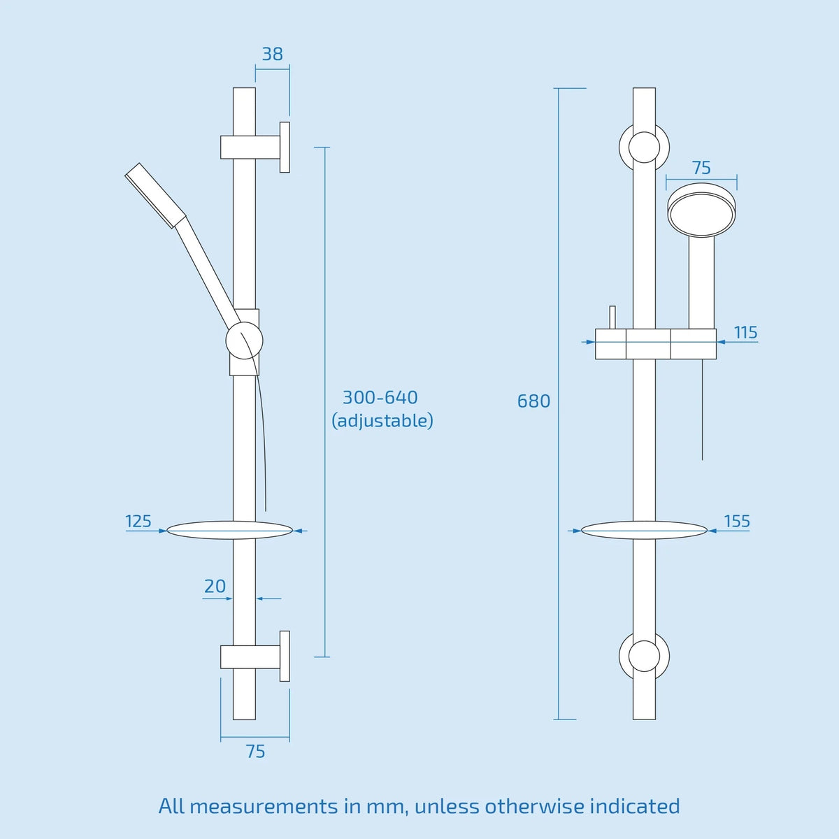 3 Dial 3 Outlet Concealed Thermostatic Shower With Bath Filler & Sprung Waste