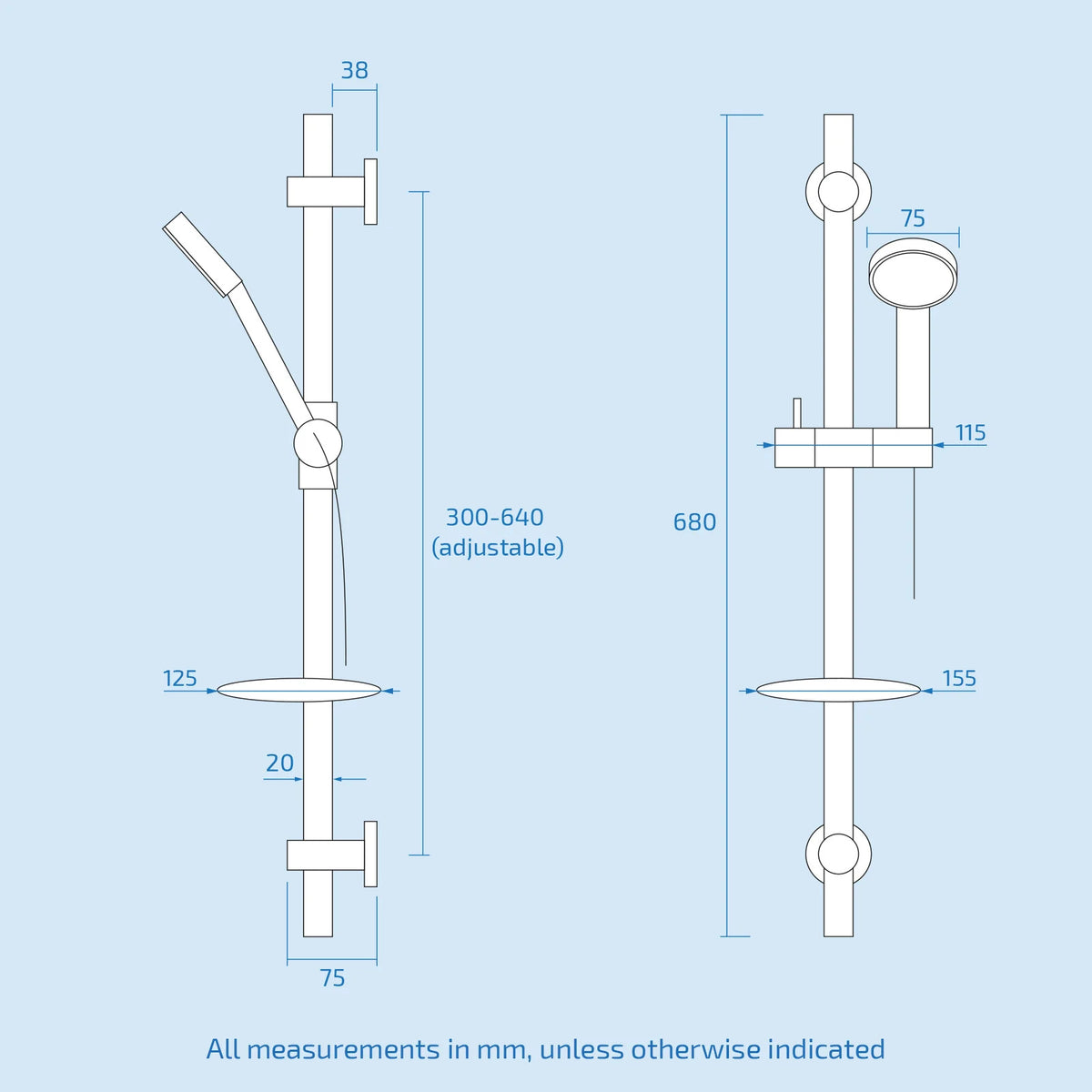 3 Dial 3 Outlet Concealed Thermostatic Shower With Thin Head, Bath Filler & Sprung Waste