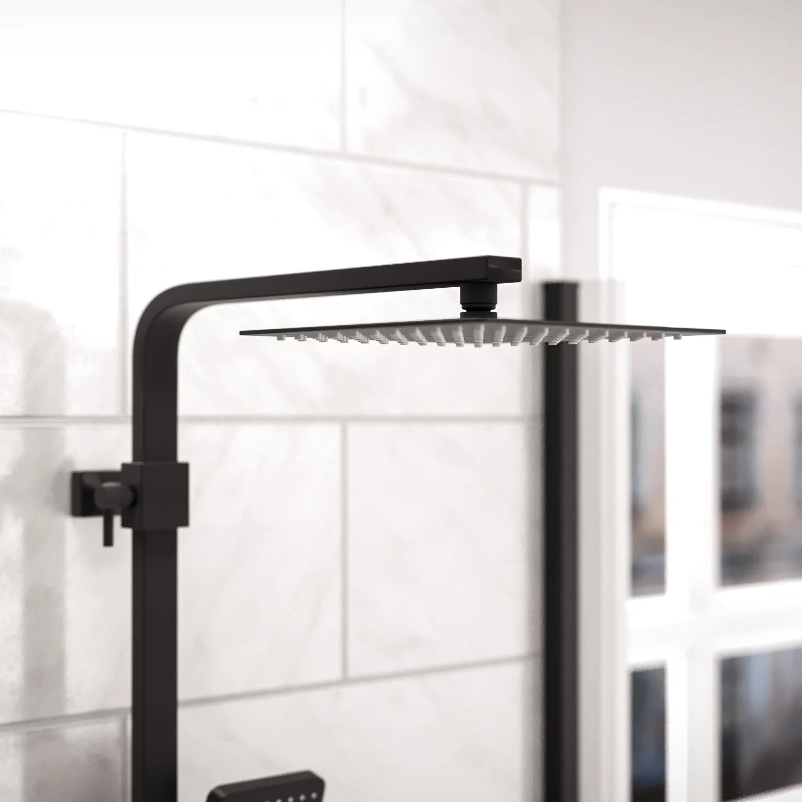 3 Way Exposed Thermostatic Shower Mixer Twin Head Valve - Matte Black