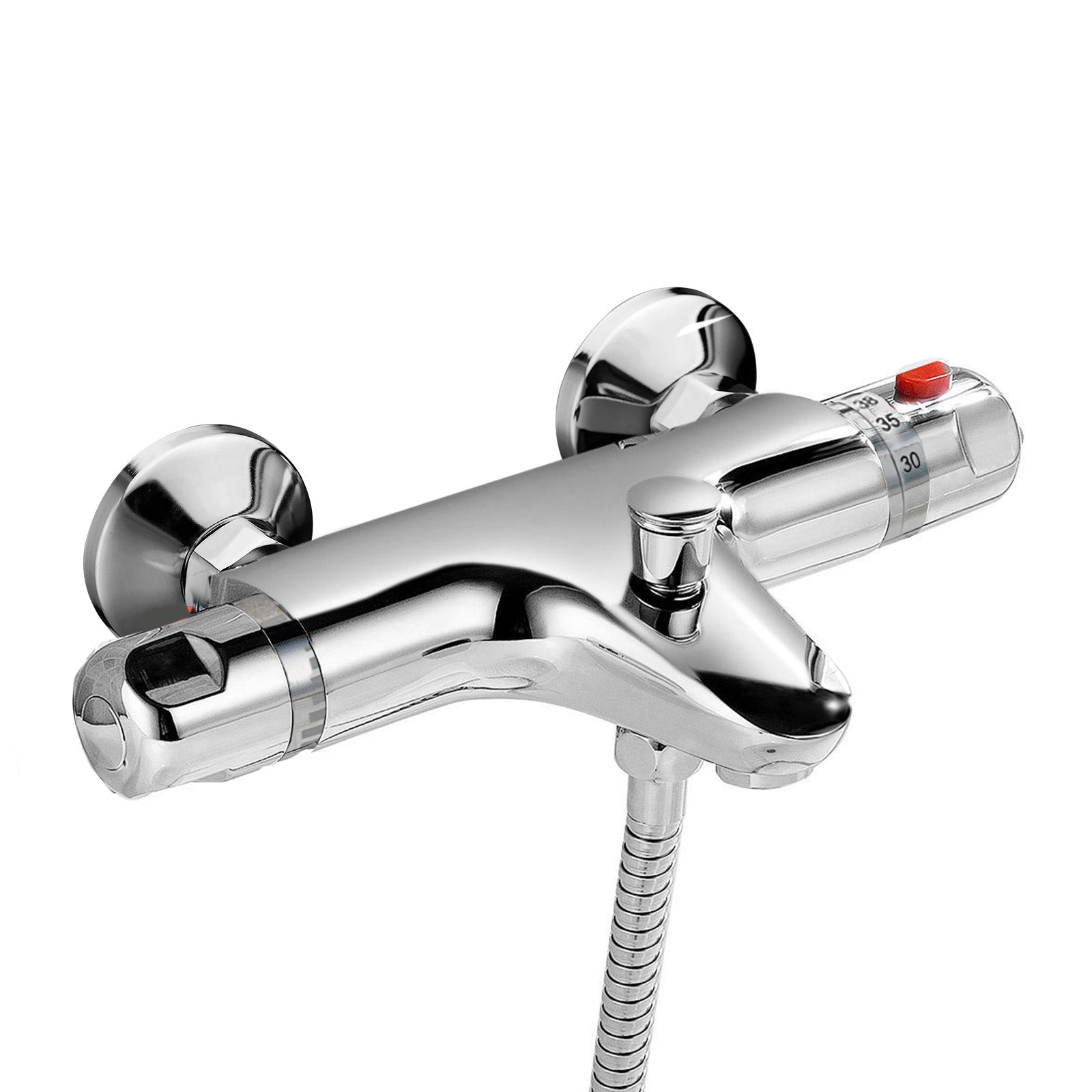 Preston Modern Wall Mounted Thermostatic Bath Shower Mixer Tap