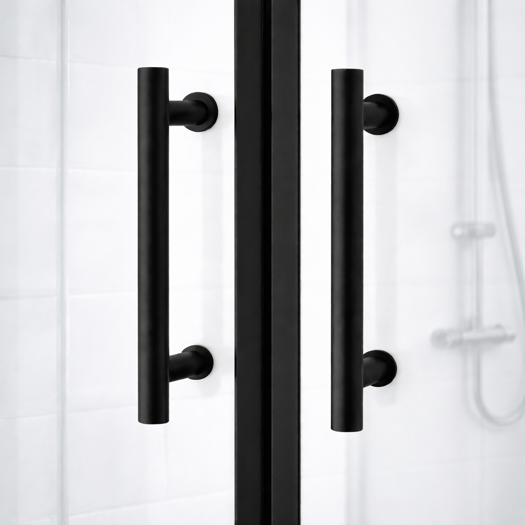 Saturn 1200 x 900mm Black Framed Offset Quadrant Corner Shower Enclosure LH or RH