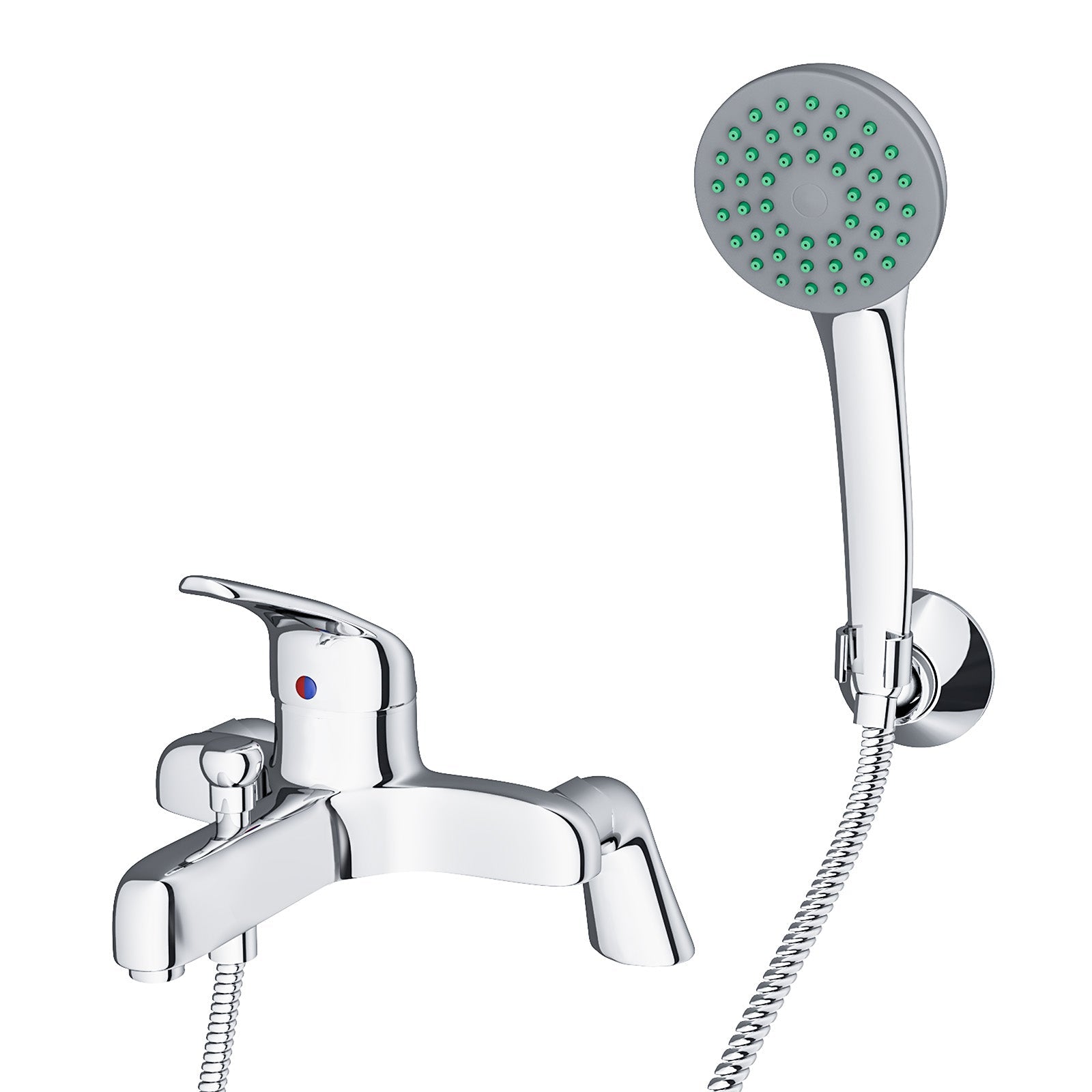 Studio Contemporary Chrome Set Of Basin Mono Mixer Tap & Bath Shower Mixer Tap